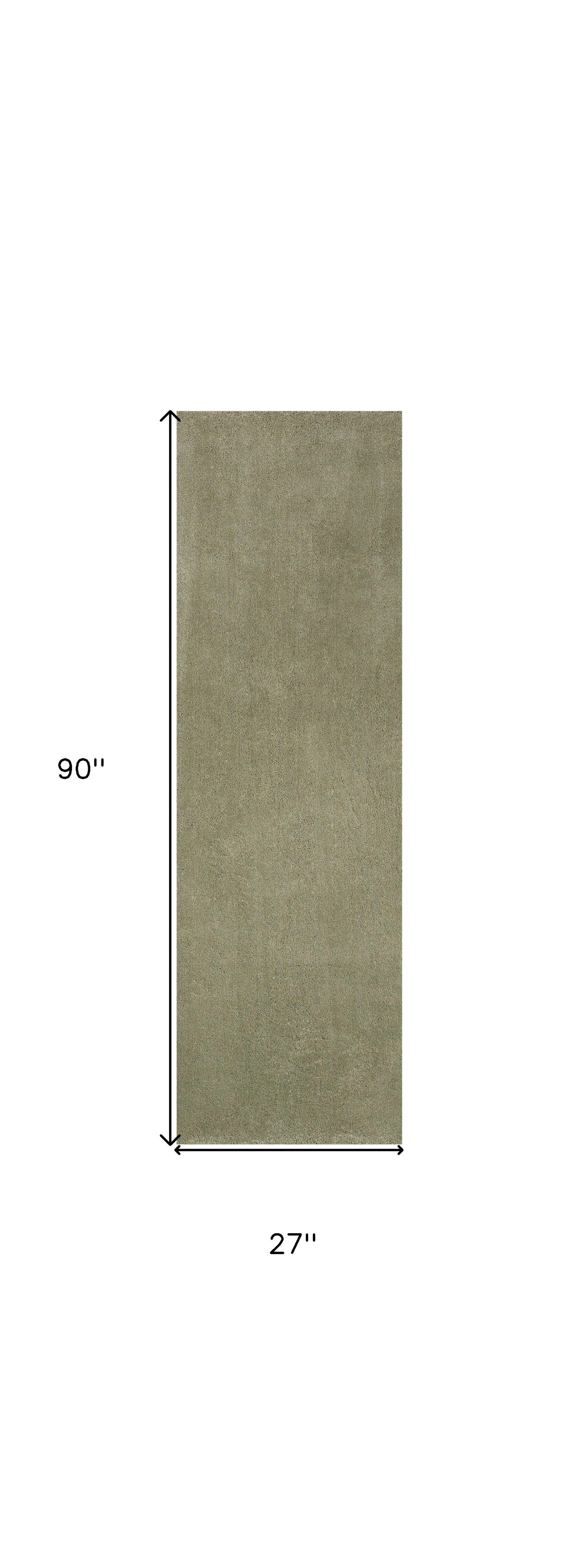 8' X 11'  Solid Color Sage Green Shag Area Rug