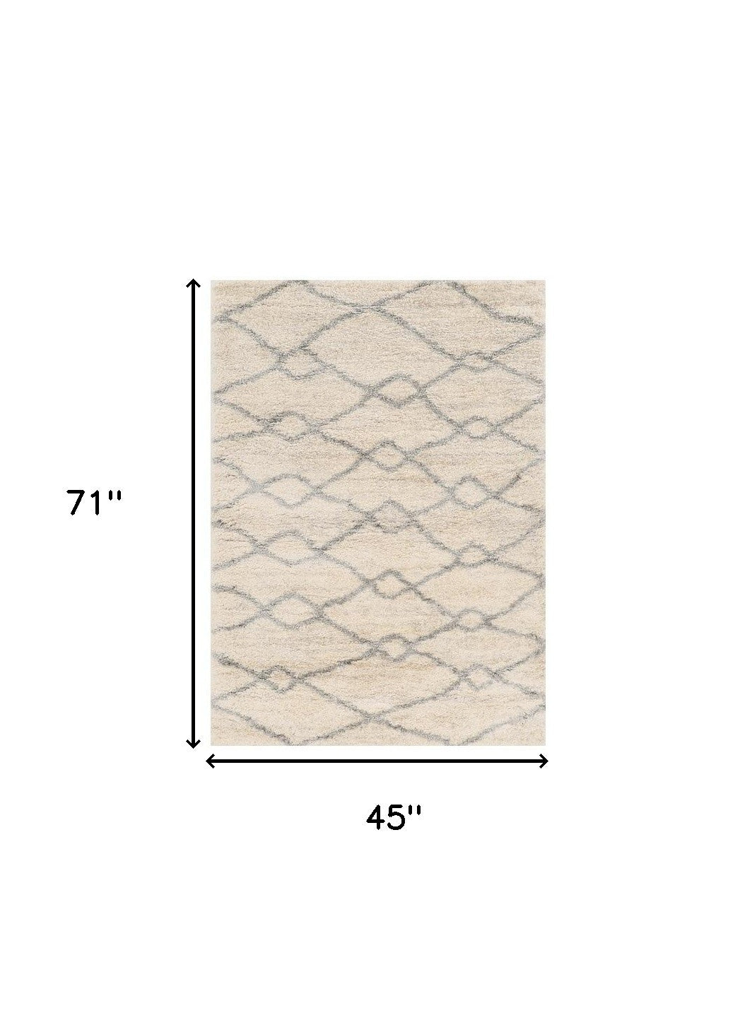 7' X 9' Gray and Ivory Area Rug