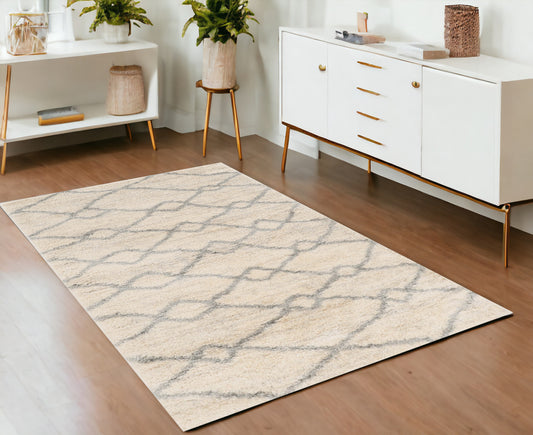 7' X 9' Gray and Ivory Area Rug