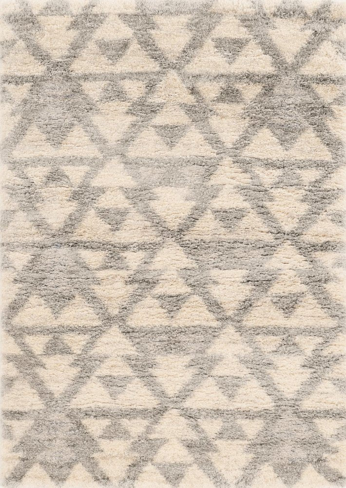 5' X 8' Ivory And Gray Geometric Area Rug