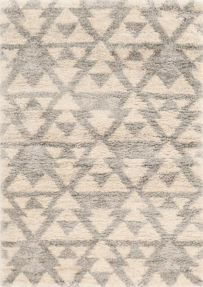 5' X 8' Ivory And Gray Geometric Area Rug