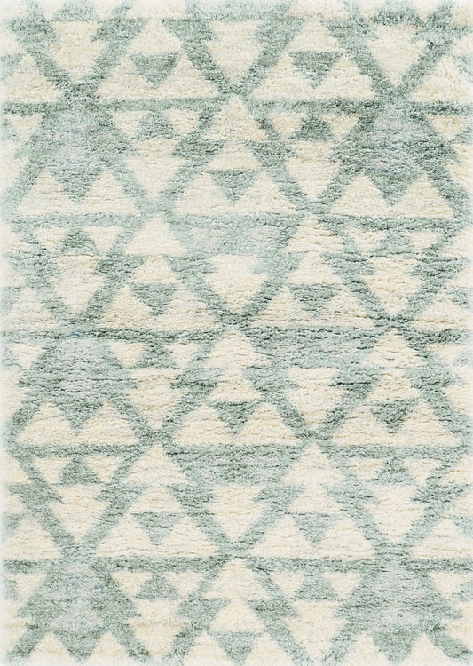 5' X 8' Ivory Or Grey Geometric Triangle Indoor Area Rug