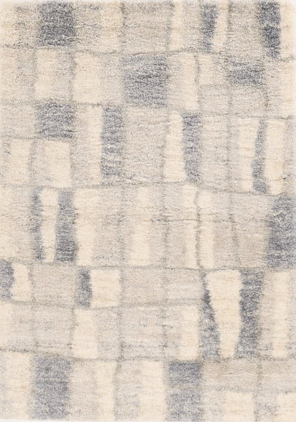 5' X 8' Ivory And Blue Abstract Area Rug