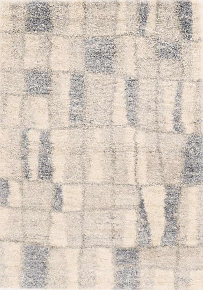 5' X 8' Ivory And Blue Abstract Area Rug