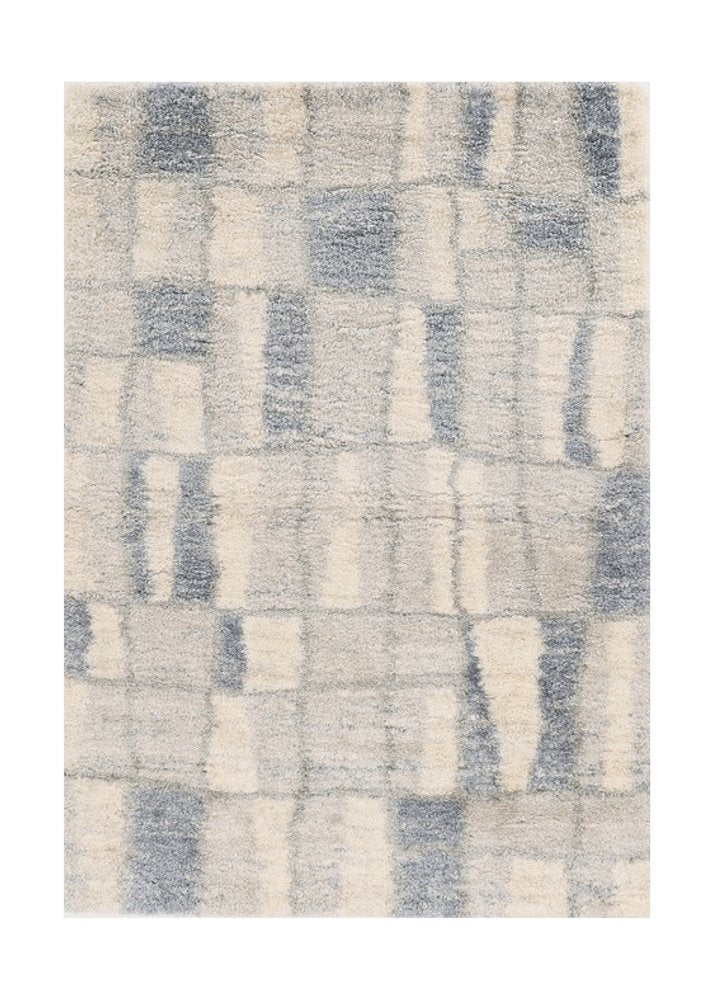 5' X 8' Ivory And Blue Abstract Area Rug