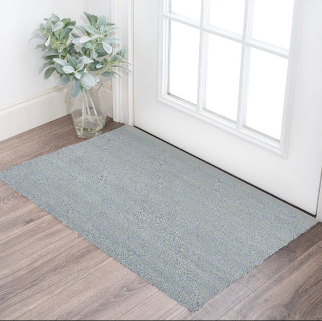 8' Blue Heather Indoor Shag Runner Rug