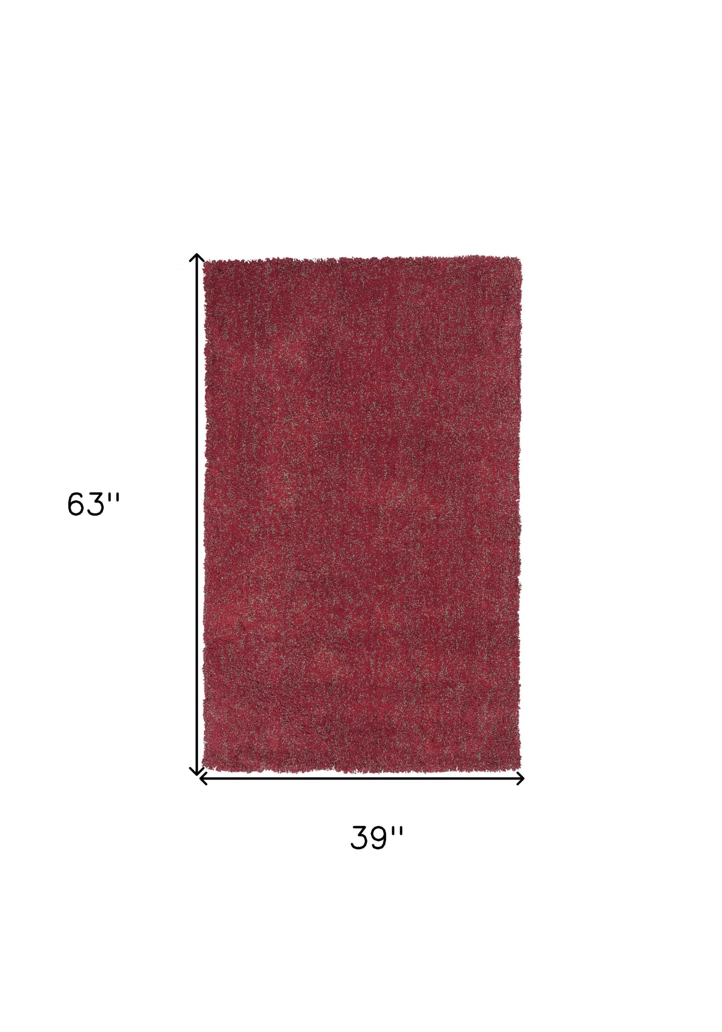 3' X 5' Red Heather Plain Area Rug