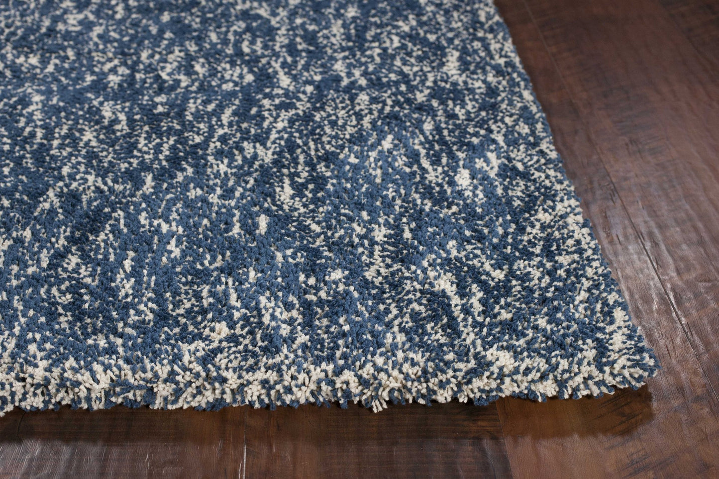 8' Indigo Or Ivory Heather Plain Runner Rug