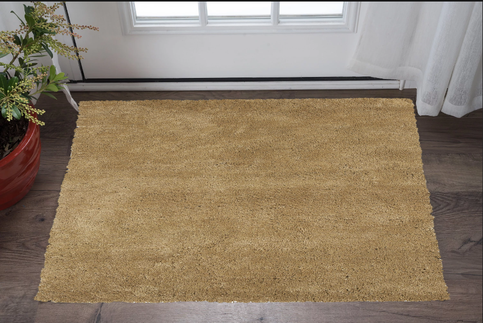 2' X 4' Polyester Gold Area Rug