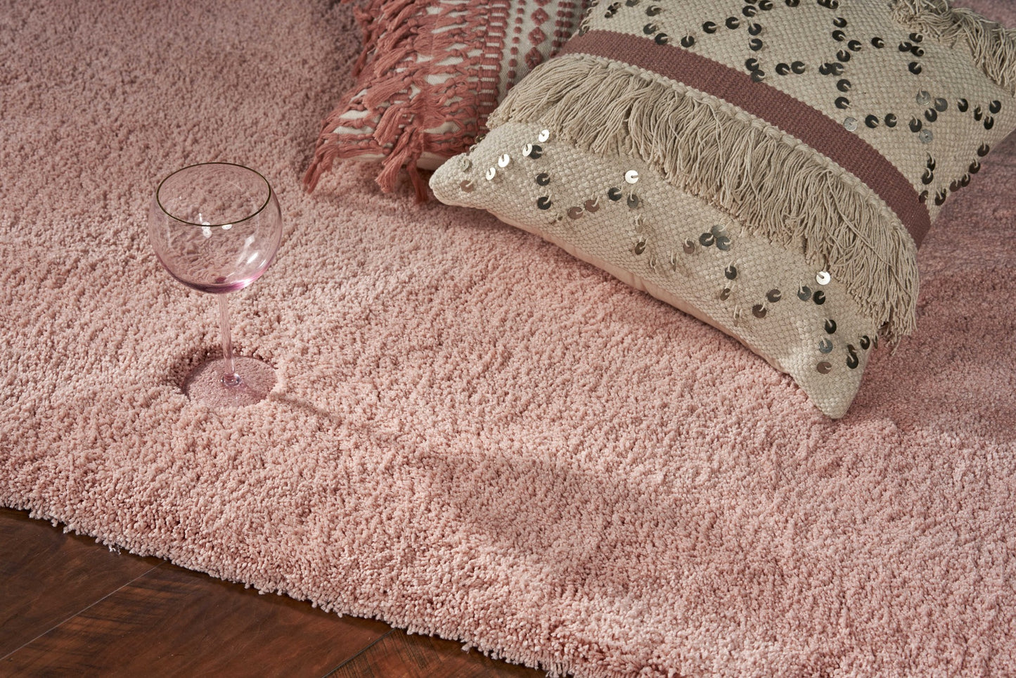 9' X 13' Rose Pink Hand Woven Area Rug