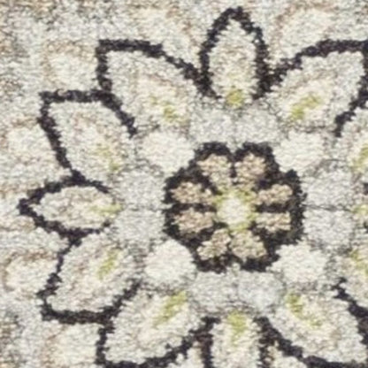 7' X 10' Beige Floral Indoor Outdoor Area Rug