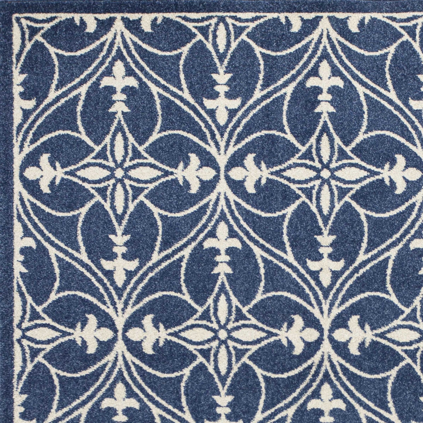 2' X 3' Blue and Ivory Area Rug