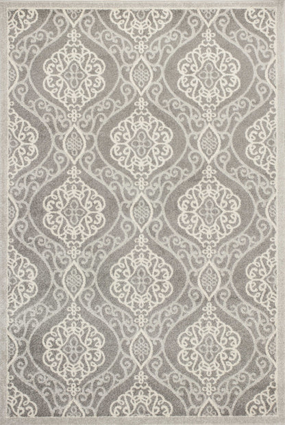 2' X 4' Silver Moroccan Indoor Outdoor Area Rug