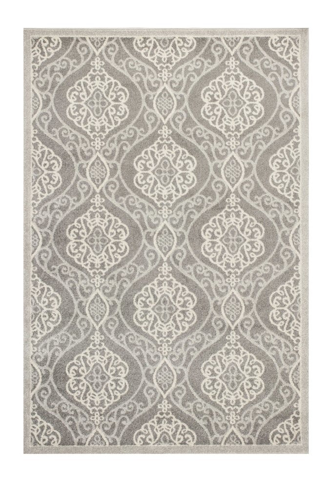 2' X 4' Silver Moroccan Indoor Outdoor Area Rug