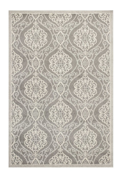 2' X 4' Silver Moroccan Indoor Outdoor Area Rug