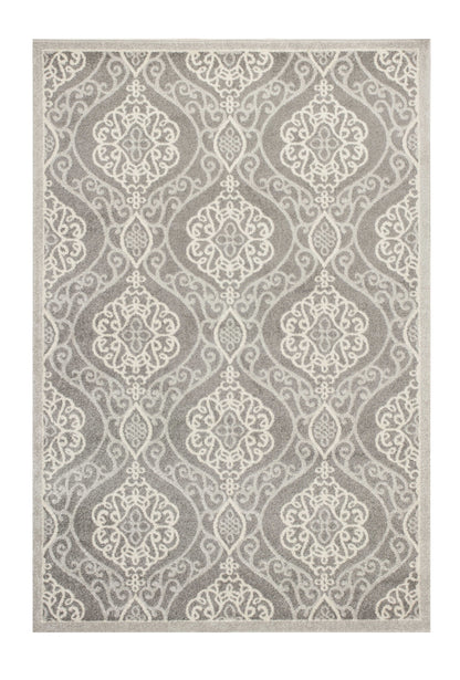 2' X 4' Silver Moroccan Indoor Outdoor Area Rug