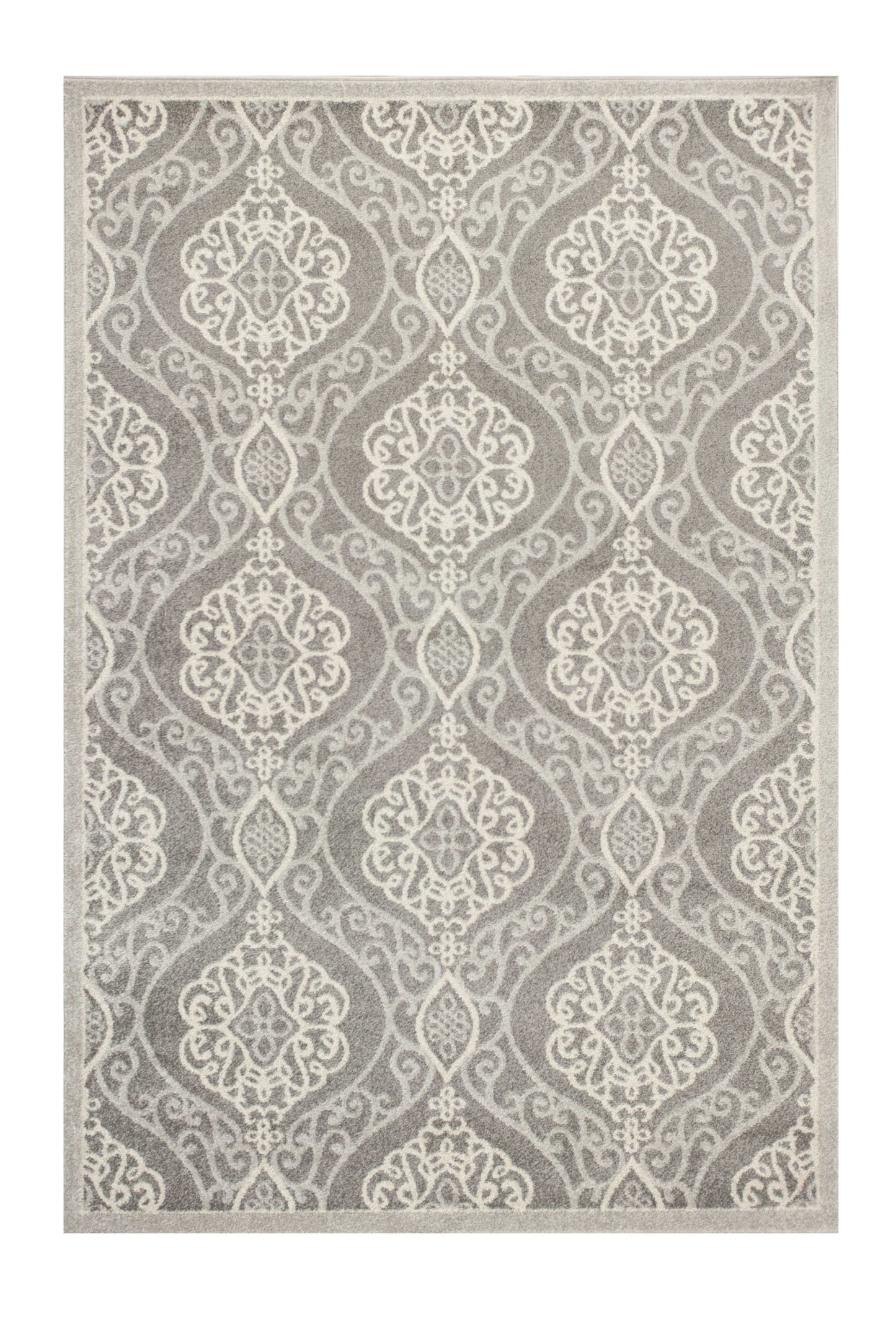 7' X 10' Silver Moroccan Indoor Outdoor Area Rug