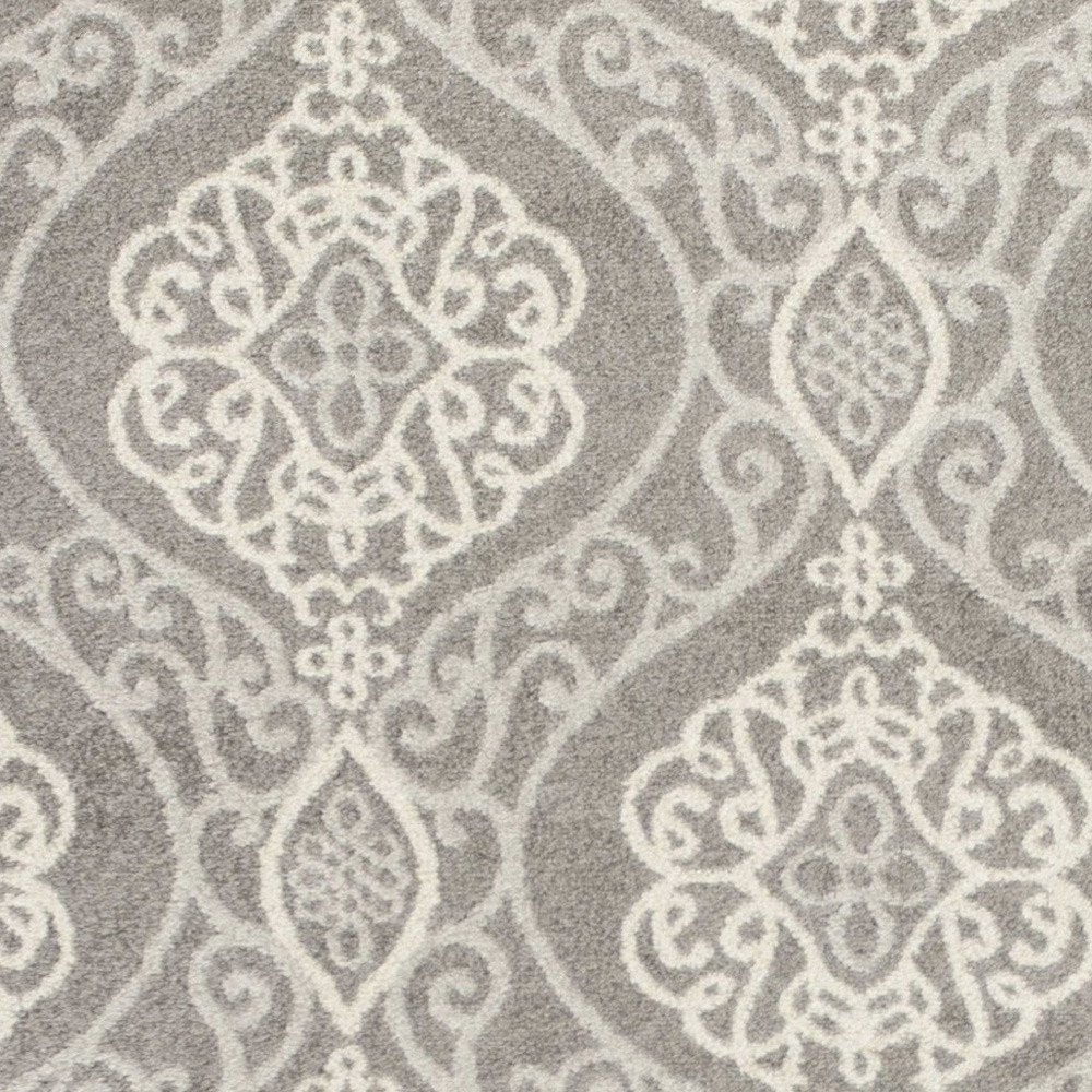 2' X 4' Silver Moroccan Indoor Outdoor Area Rug