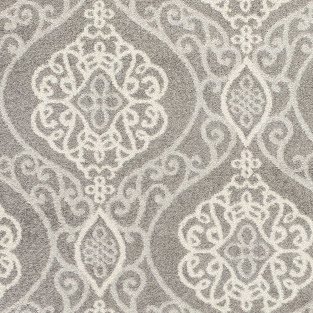2' X 4' Silver Moroccan Indoor Outdoor Area Rug