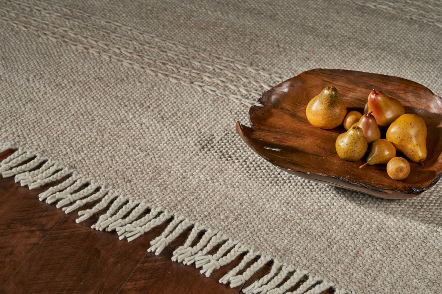 3' X 5' Natural Wool Hand Woven Area Rug