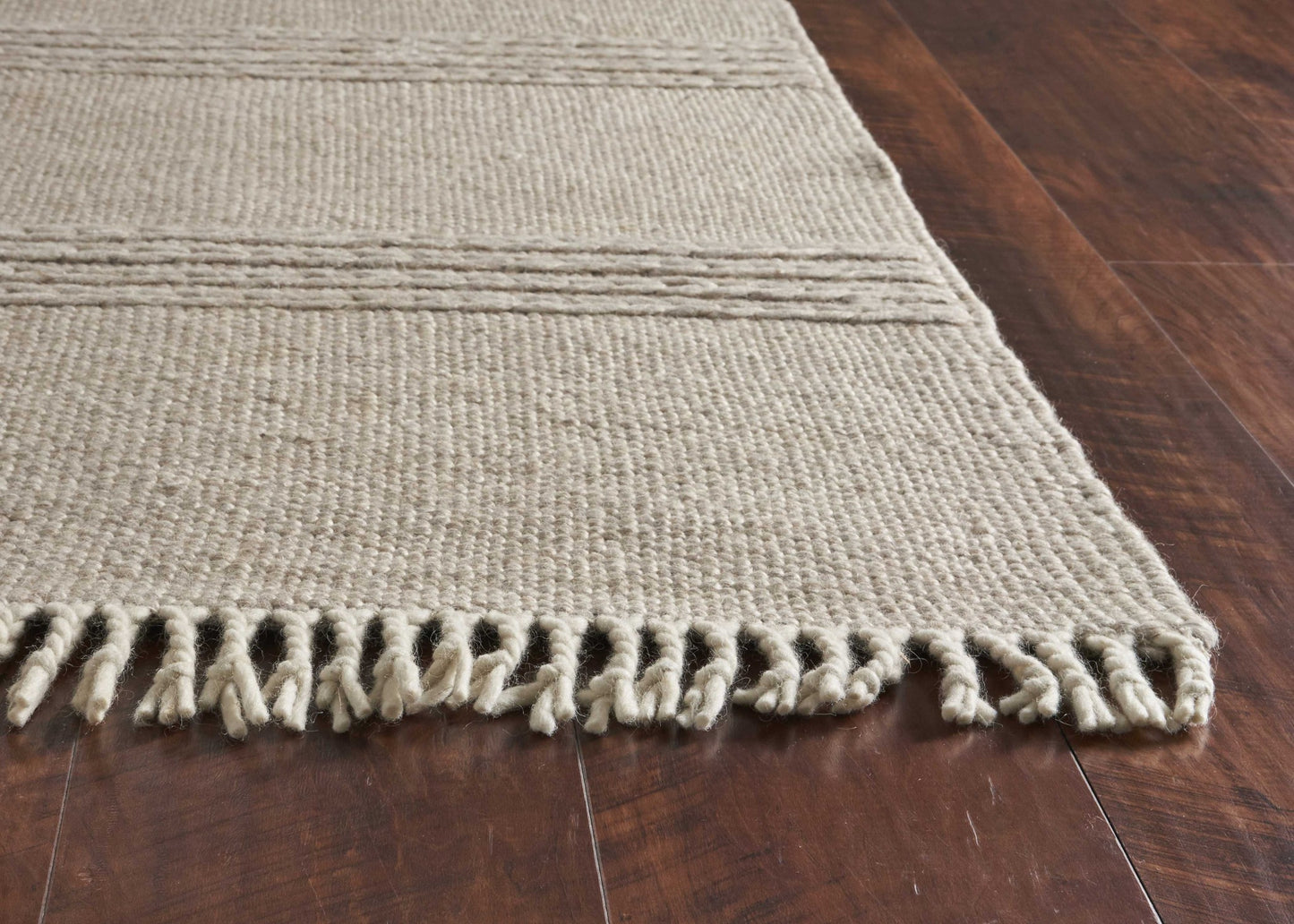 3' X 5' Natural Wool Hand Woven Area Rug