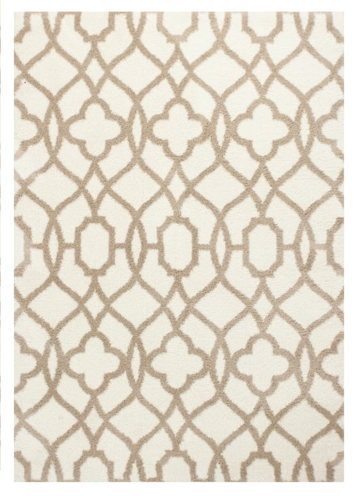 3' X 5' Beige and Ivory Area Rug