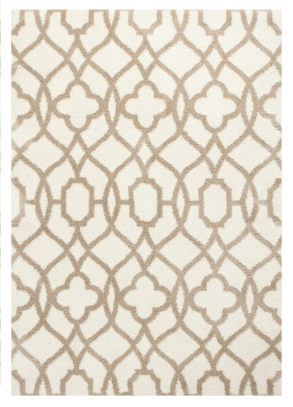 3' X 5' Beige and Ivory Area Rug