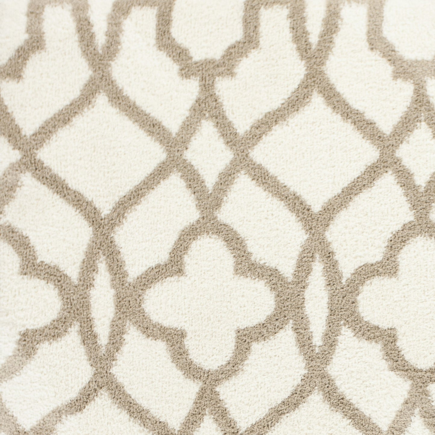 3' X 5' Ivory Beige Trellis Machine Woven Microfiber Indoor Area Rug