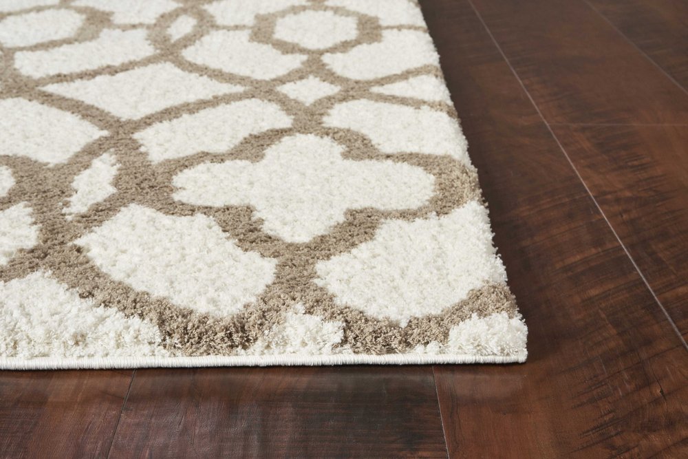 3' X 5' Beige and Ivory Area Rug