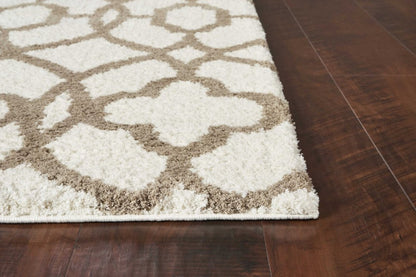 3' X 5' Beige and Ivory Area Rug