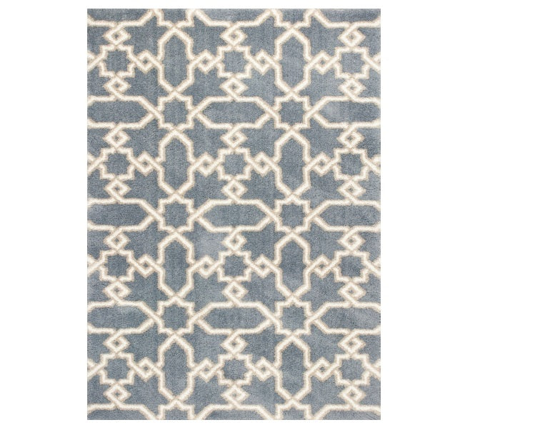 7' X 10' Microfiber Slate Blue Area Rug