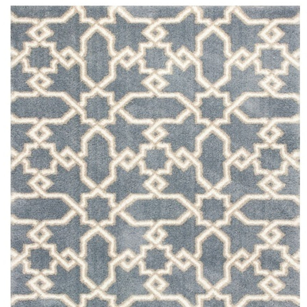 7' X 10' Microfiber Slate Blue Area Rug