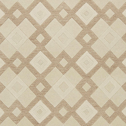 5' X 8' Ivory And Brown Wool Geometric Hand Tufted Area Rug