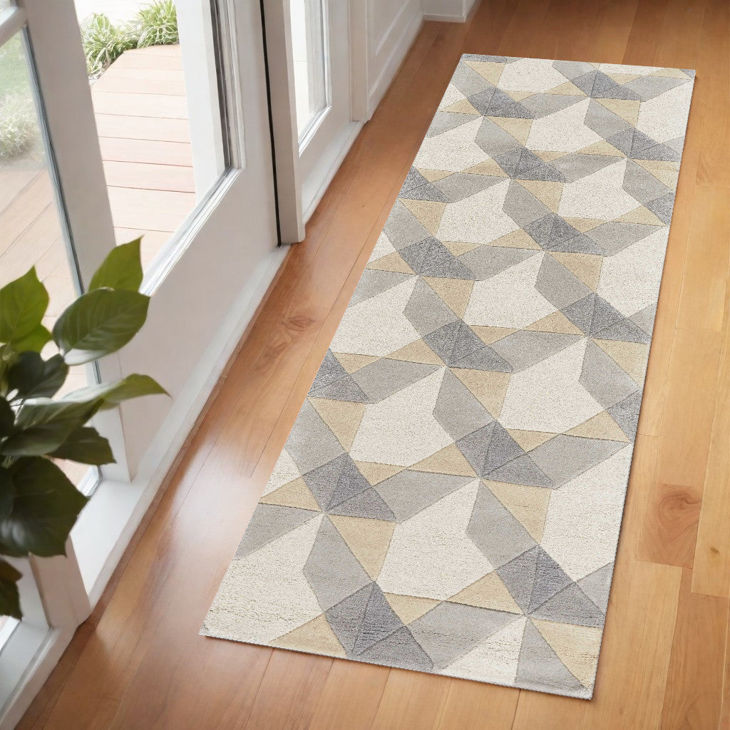 5' X 8'  Wool Ivory Or Grey Area Rug