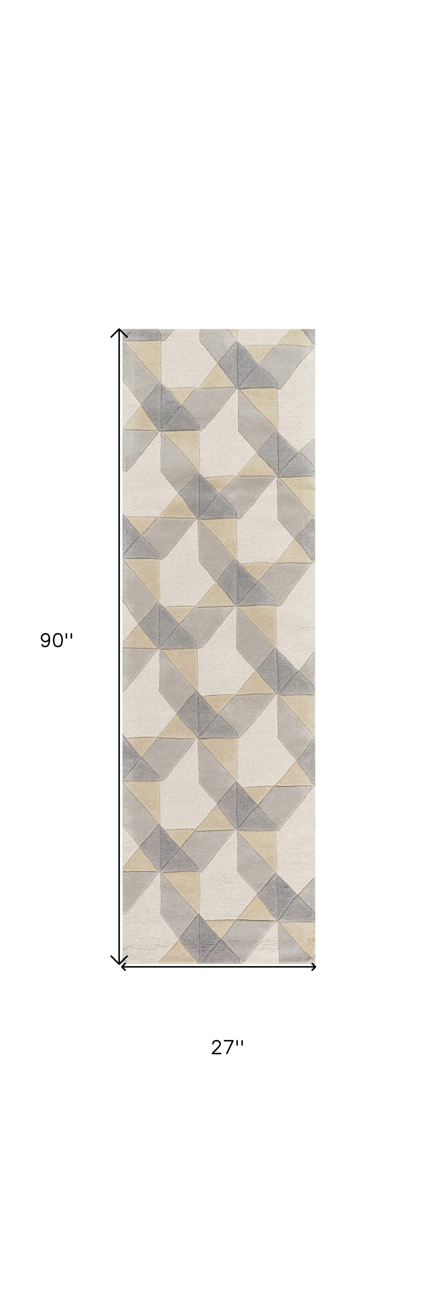 5' X 8'  Wool Ivory Or Grey Area Rug