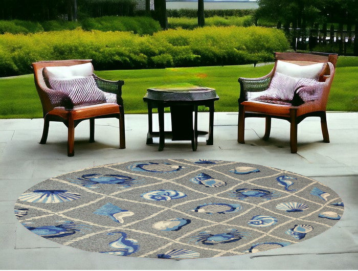 2' X 3' Gray Abstract Handmade Indoor Outdoor Area Rug