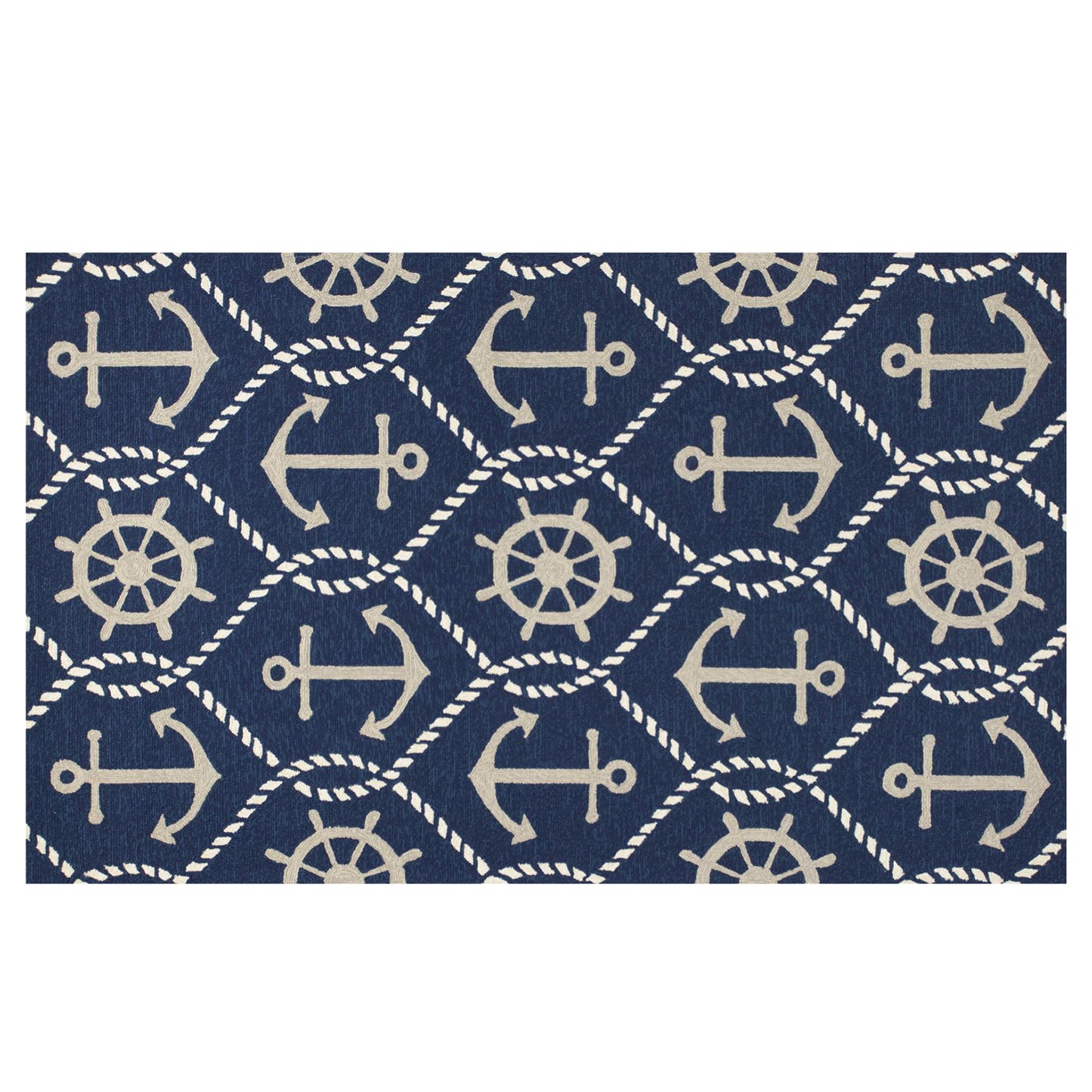 3' X 5' Navy Blue Hand Tufted Area Rug