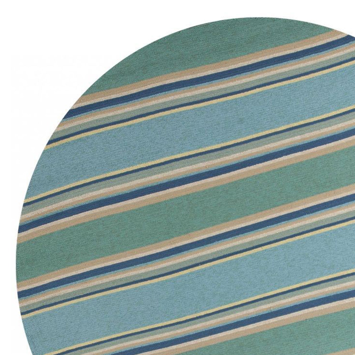 8' X 10' Blue Striped Handmade Indoor Outdoor Area Rug