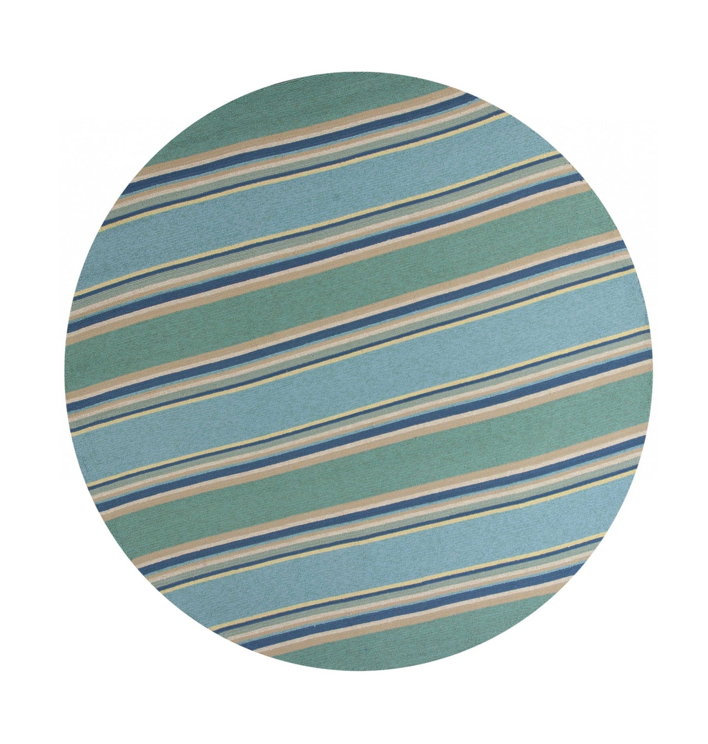 8' X 10' Blue Striped Handmade Indoor Outdoor Area Rug