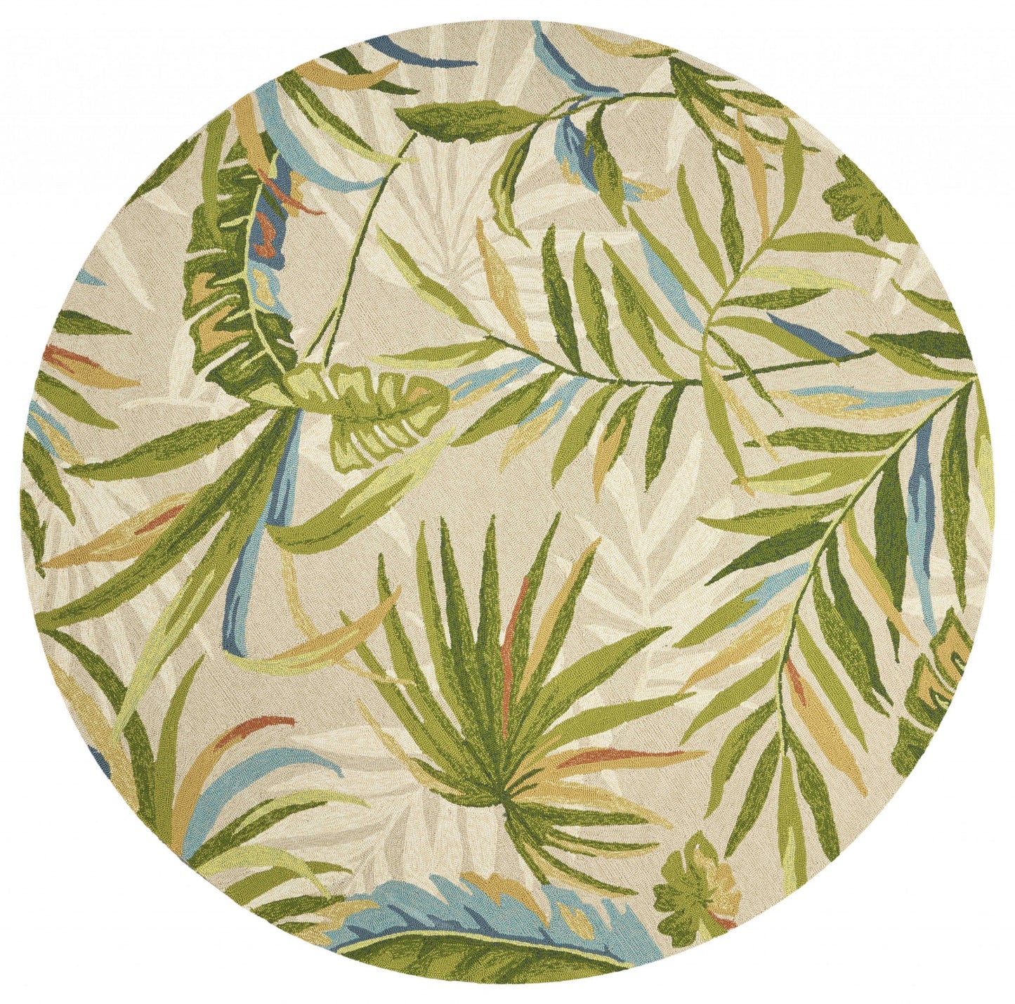 3' X 5' Sand Tropical Botanical Hand Tufted Area Rug