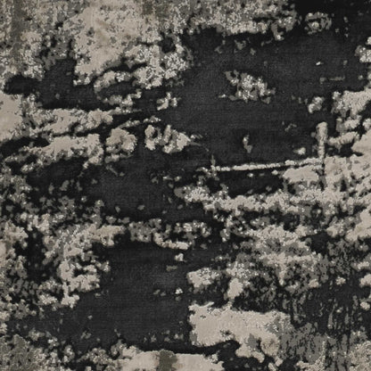 5' X 8' Silver Charcoal Abstract Design Indoor Area Rug