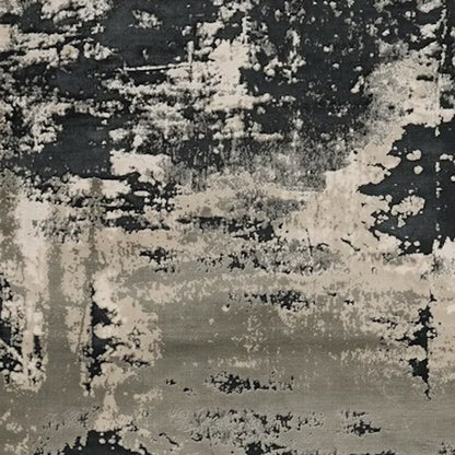 5' X 8' Silver Charcoal Abstract Design Indoor Area Rug
