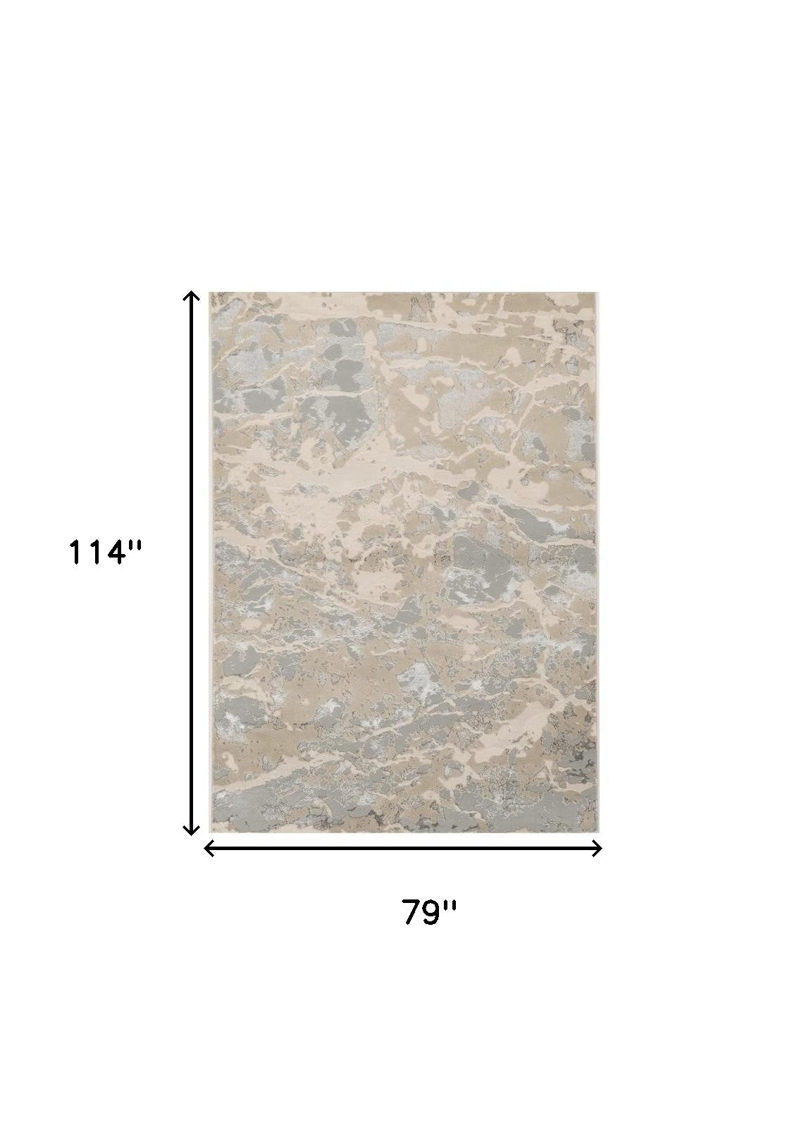 9' X 13'  Polyester Sand Grey Area Rug