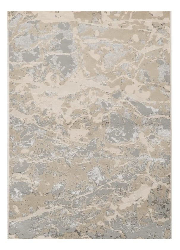 9' X 13'  Polyester Sand Grey Area Rug