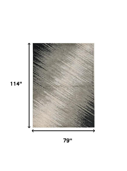 3' X 5' Silver Abstract Area Rug