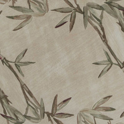 5' X 8' Ivory Hand Tufted Bordered Bamboo Indoor Area Rug