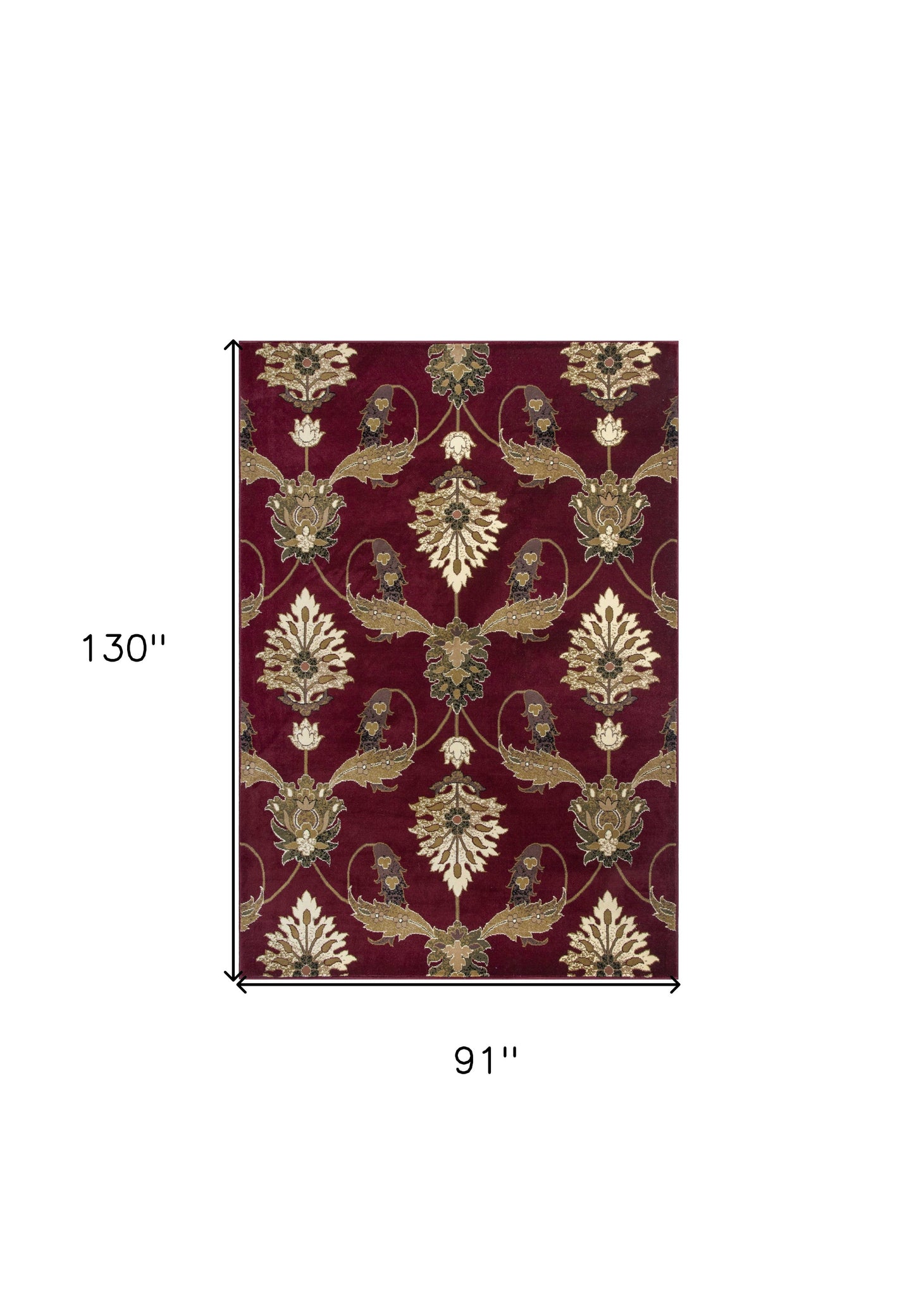 9' X 13' Red Area Rug