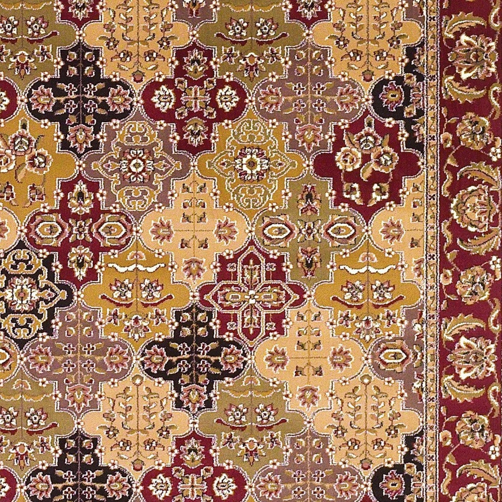 Red Octagon Quatrefoil Area Rug