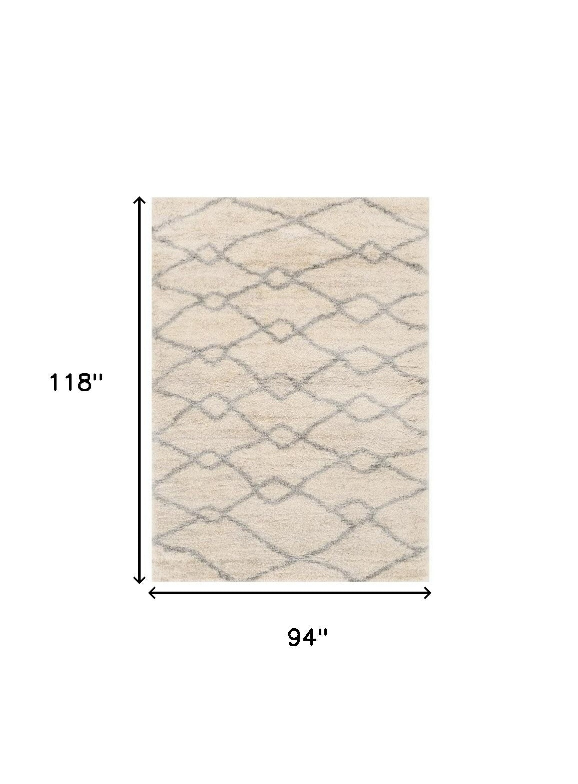 7' X 9' Gray and Ivory Area Rug