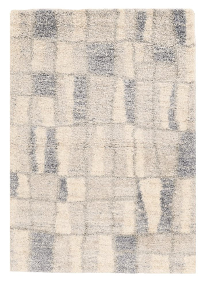 5' X 8' Ivory And Blue Abstract Area Rug
